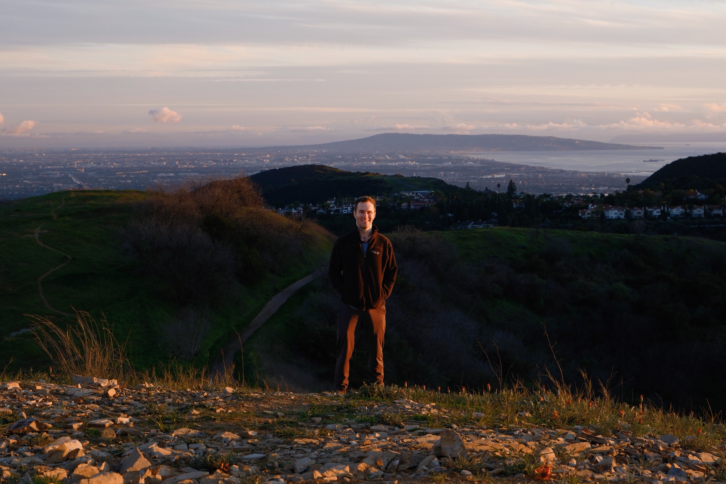 Garrett John Law overlooking the Los Angeles basin at sunset